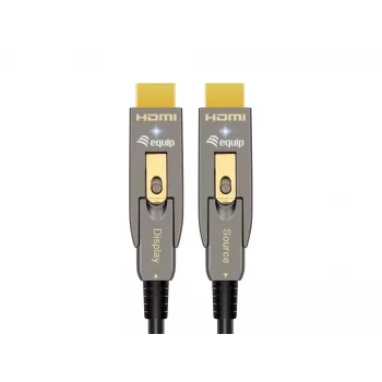 EQUIP HDMI 2.0 aktiivinen optinen kaapeli 20 m, irrotettava Type-A/Type-D, 4K/60Hz, 18 Gbit/s, kullatut kontaktit