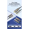 EQUIP HDMI 2.1 aktiivinen optinen kaapeli 10 m – irrotettava Type-D (Micro) + Type-A, 48 Gbit/s, 8K/60Hz