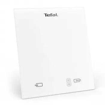Elektroninen keittiövaaka Tefal Essential BC5504V0 — 5 kg kantavuus, 1 g tarkkuus, LCD-näyttö, valkoinen