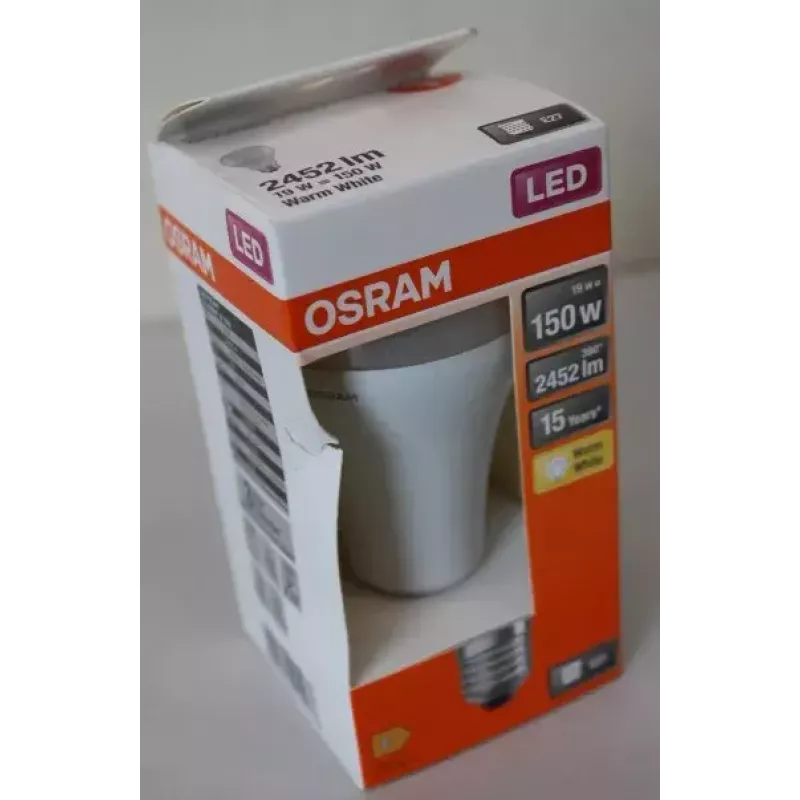 LEDvance Parathom Classic LED E27 19W 827 (lämmin valkoinen) ei himmennettävä — vaurioitunut pakkaus