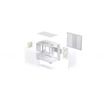 PC-kotelo DeepCool CG330 3F valkoinen — Mid-Tower ATX-kotelo, valkoinen