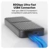 SSD-kotelo Hyper HD2500GL M.2 PCIe SSD:lle (USB4 Gen4, USB-C) musta
