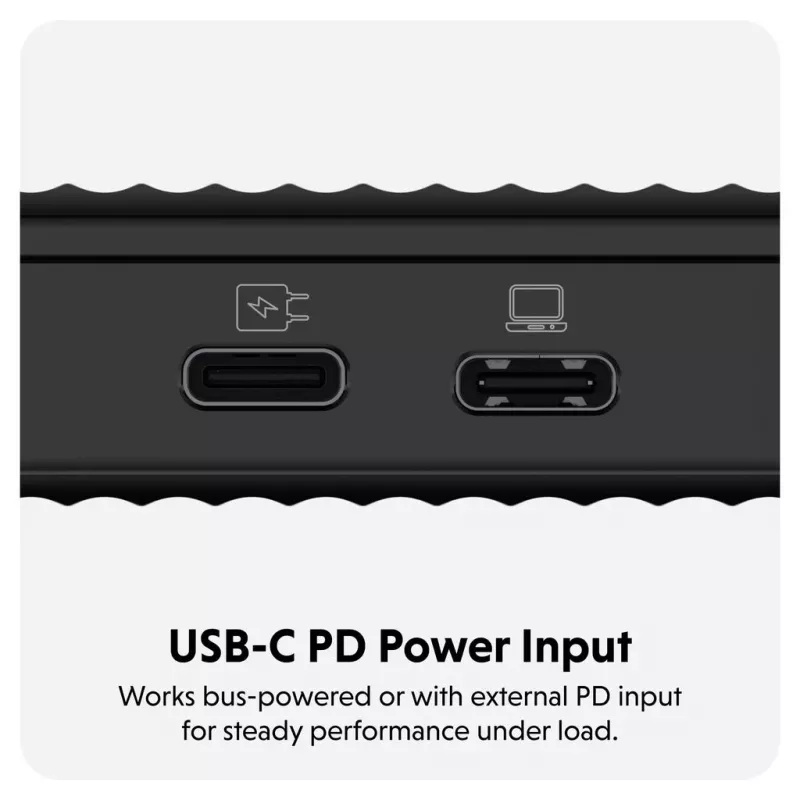 SSD-kotelo Hyper HD2500GL M.2 PCIe SSD:lle (USB4 Gen4, USB-C) musta