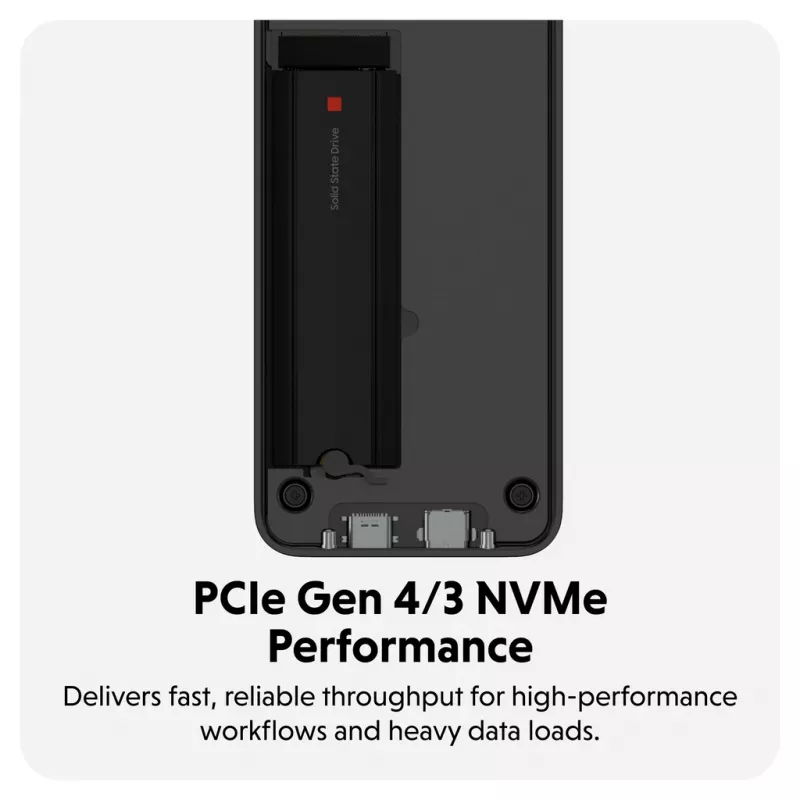 SSD-kotelo Hyper HD2500GL M.2 PCIe SSD:lle (USB4 Gen4, USB-C) musta