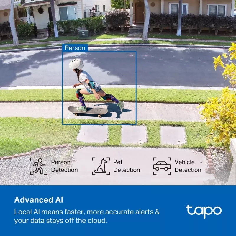 TP-Link Tapo Enhanced AI Solar Security Camera Ultra, langaton, luoti, Wi-Fi, ulko, 850 nm, 512 GB