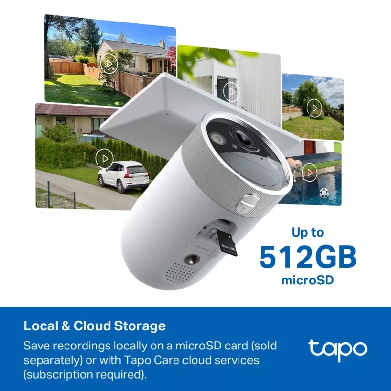 TP-Link Tapo Enhanced AI Solar Security Camera Ultra, langaton, luoti, Wi-Fi, ulko, 850 nm, 512 GB