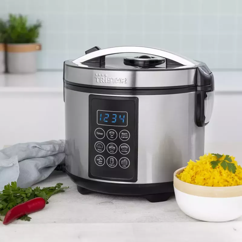 Monikypsennin Tristar RK-6132 — 1,5 L, 500 W, 7 automaattiohjelmaa, LCD, ruostumaton teräs/musta