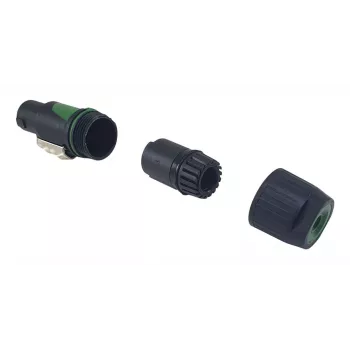 4-napainen speakON-kaapeliliitin EQUIP 4-napainen liitin, musta, 22,5×22,5 mm, 30 g