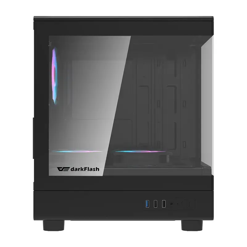 Tietokonekotelo DarkFlash DB330M musta v2 kolmella esiasennetulla tuulettimella