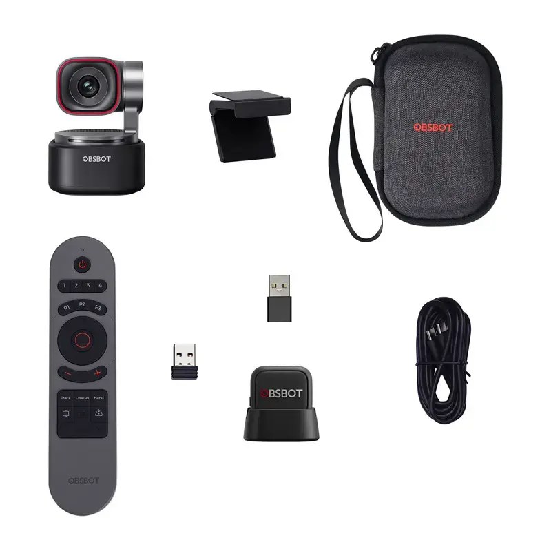 OBSBOT Tiny 3 MIC Combo — tekoälykamera integroidulla mikrofoniryhmällä ja USB-C-liitännällä