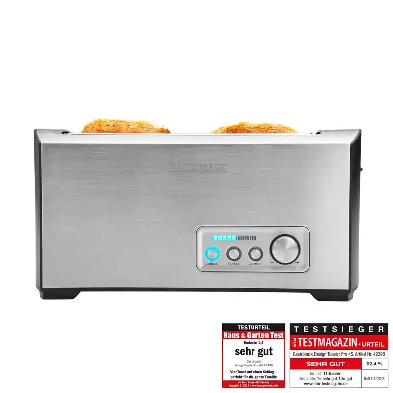 Leivänpaahdin Gastroback Design Pro 4S 2 viipaletta 1500 W musta ruostumaton teräs