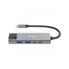 Equip 5-in-1-monitoimiadapteri, 2,5GbE, USB-A x 2, USB-C x 1, USB-C, 100W USB PD