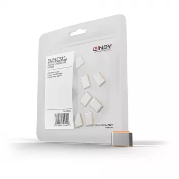 Lindy USB Type-C-porttitulppa (ilman avainta) – 10 kpl:n pakkaus, oranssi