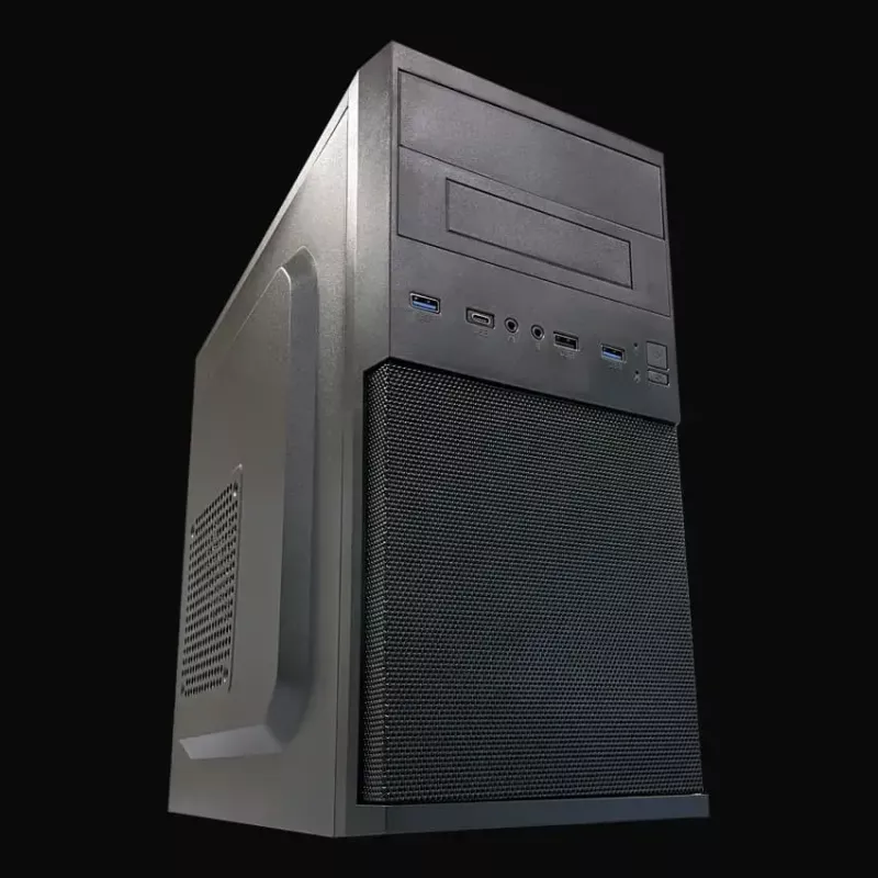 PC Micro Tower -kotelo LC-Power 2004MB-V3, Micro-ATX/Mini-ITX, musta, ylhäällä sijaitseva virtalähde, tukee 2×3,5