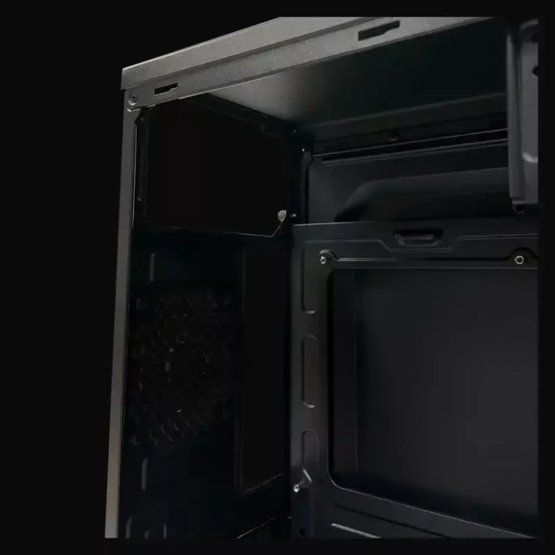PC Micro Tower -kotelo LC-Power 2004MB-V3, Micro-ATX/Mini-ITX, musta, ylhäällä sijaitseva virtalähde, tukee 2×3,5