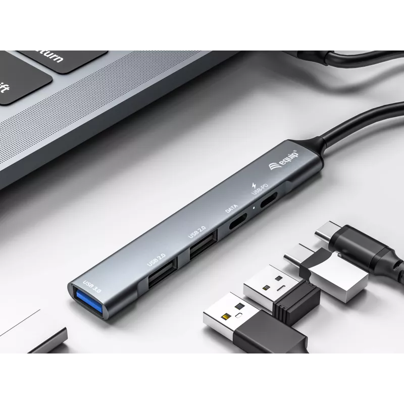 Equip 5-porttinen USB 3.0/2.0 -keskitin USB-C PD:llä
