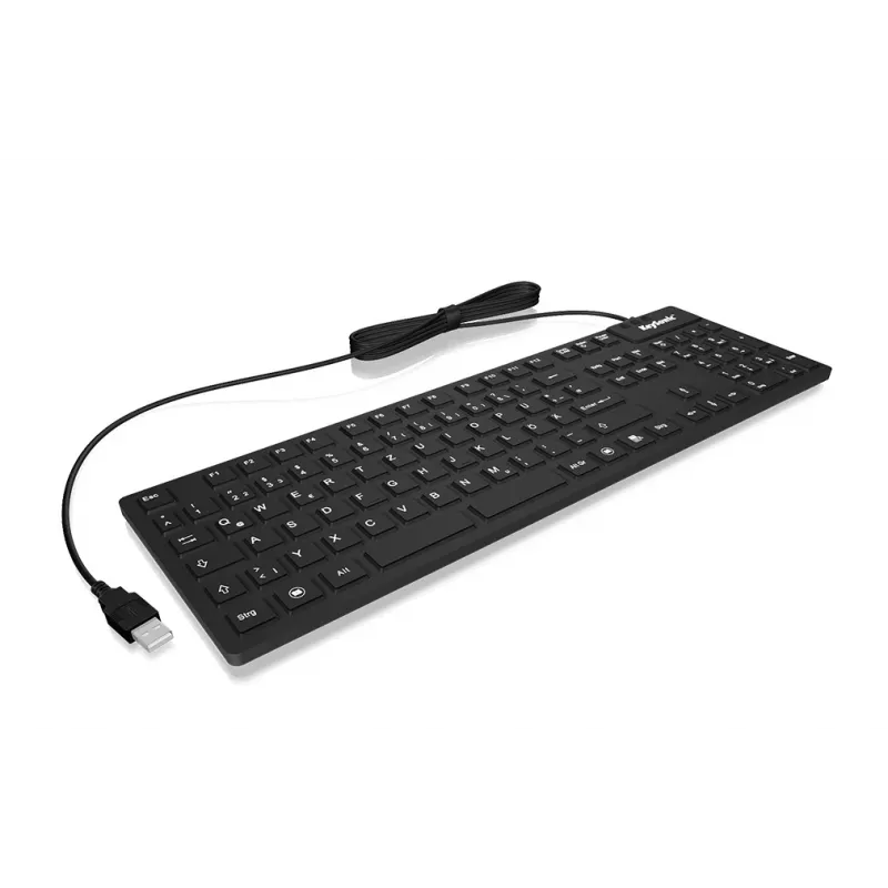 KeySonic KSK-8030 IN (DE) musta näppäimistö teollinen USB QWERTZ saksa