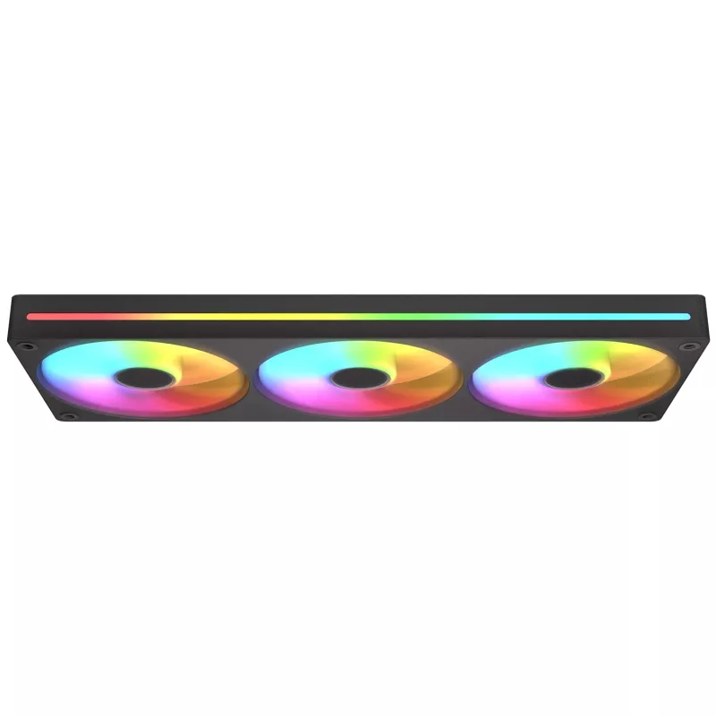 Cougar Unity360-FB Single-Frame 360 ARGB PWM Forward, 120mm×3, 700–2500 RPM, FDB, 5.4 mmH2O, musta