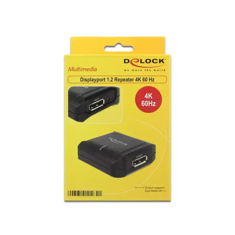 Delock DisplayPort 1.2 -toistin 4K 60 Hz, enintään 40 m