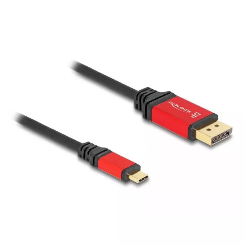 DELOCK USB Type-C - DisplayPort -kaapeli 8K 30Hz HDR 2m punainen
