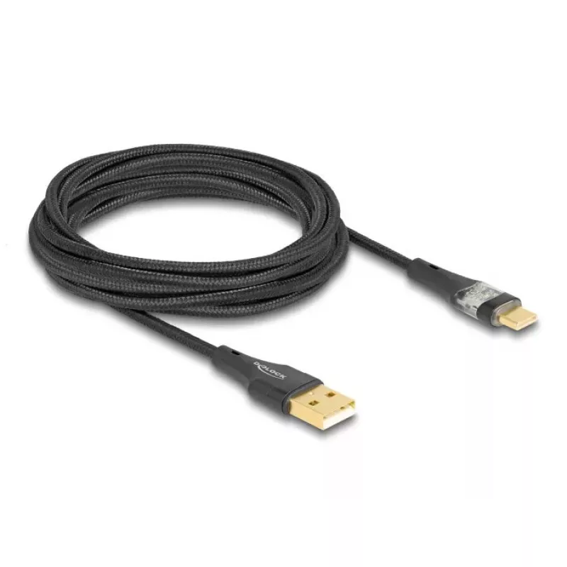 DeLOCK USB 2.0 -kaapeli Type-A uros - Type-C uros 60 W 3 m