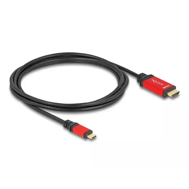 DeLOCK USB Type-C - HDMI -kaapeli DP Alt Mode 8K 60Hz HDR 2 m punainen