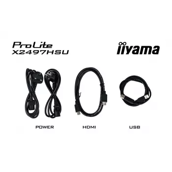 IIYAMA ProLite X2497HSU-B1 näyttö 23,8 inch (60,5 cm) Full HD IPS 1920×1080 4 ms USB-C 2×, kaiuttimet, VESA, musta