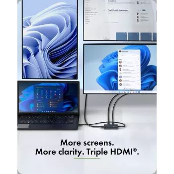 ICY BOX sovitin USB Type-C 3x HDMI, USB 3.2 Gen 2 (3.1 Gen 2) Type-C, HDMI, 10000 Mbit/s, 144 Hz, 3840 x 2160, 7680 x 4320, 7680 x 4320 pikseliä