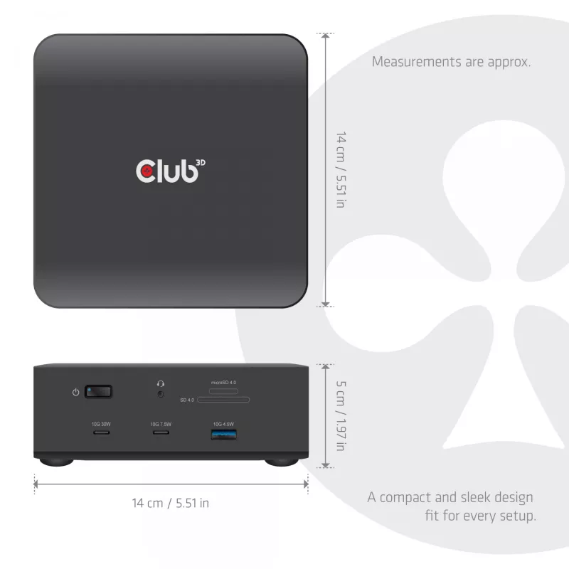 Telakointiasema CLUB3D CSV-2562 Thunderbolt 5, M.2 SSD, 2×HDMI 8K60Hz, 180W, 120 Gbit/s