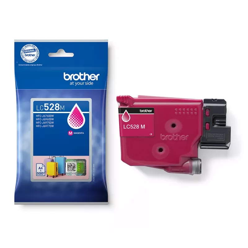 Mustekasetti Brother LC528M alkuperäinen magenta, yksittäispakkaus, kantama 5000 sivua