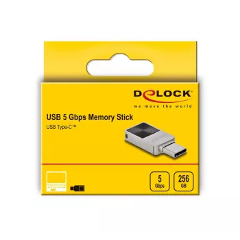 USB-muistitikku DeLOCK 256GB USB-C 3.2 Gen 1 metallikotelo