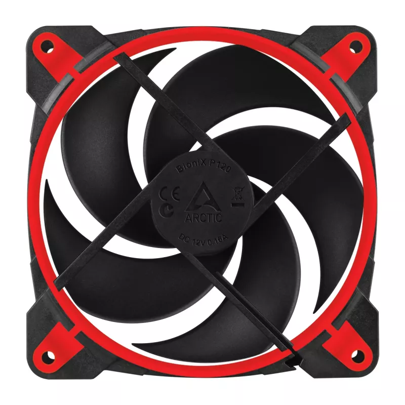 ARCTIC BioniX P120 (punainen) – paineoptimoitu 120 mm pelituuletin PWM PST