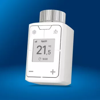 FRITZ Smart Thermo 302 termostaatti (sisä), valkoinen, painikeohjaus, AA-paristo, 51×51×90 mm