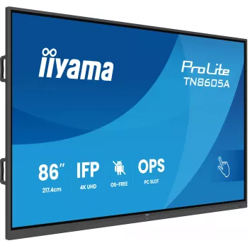 iiyama TN8605A-B1AG signage-näyttö interaktiivinen taulunäyttö 2,17 m (85,6 inch) 500 cd/m² 4K Ultra HD musta kosketusnäyttö