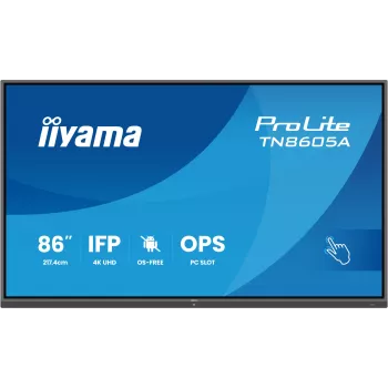 iiyama TN8605A-B1AG signage-näyttö interaktiivinen taulunäyttö 2,17 m (85,6 inch) 500 cd/m² 4K Ultra HD musta kosketusnäyttö