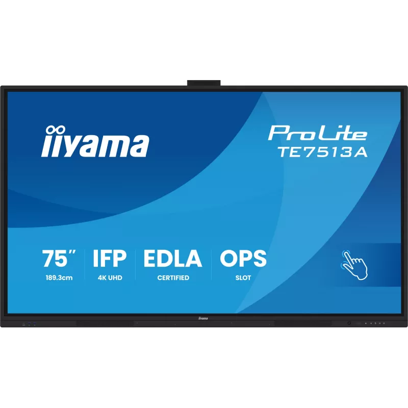 Interaktiivinen taulunäyttö IIYAMA TE7513A-B2AG 75 inch 4K UHD kosketusnäyttö, 500 cd/m², Wi‑Fi, Android, 24/7