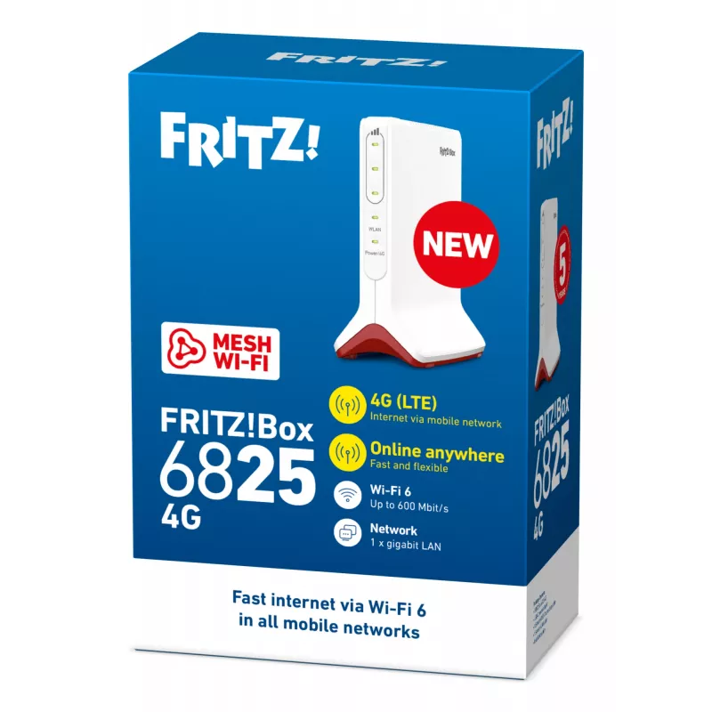 Box FRITZ 6825 4G WLAN-reititin Gigabit Ethernet yksikaistainen (2,4 GHz) valkoinen