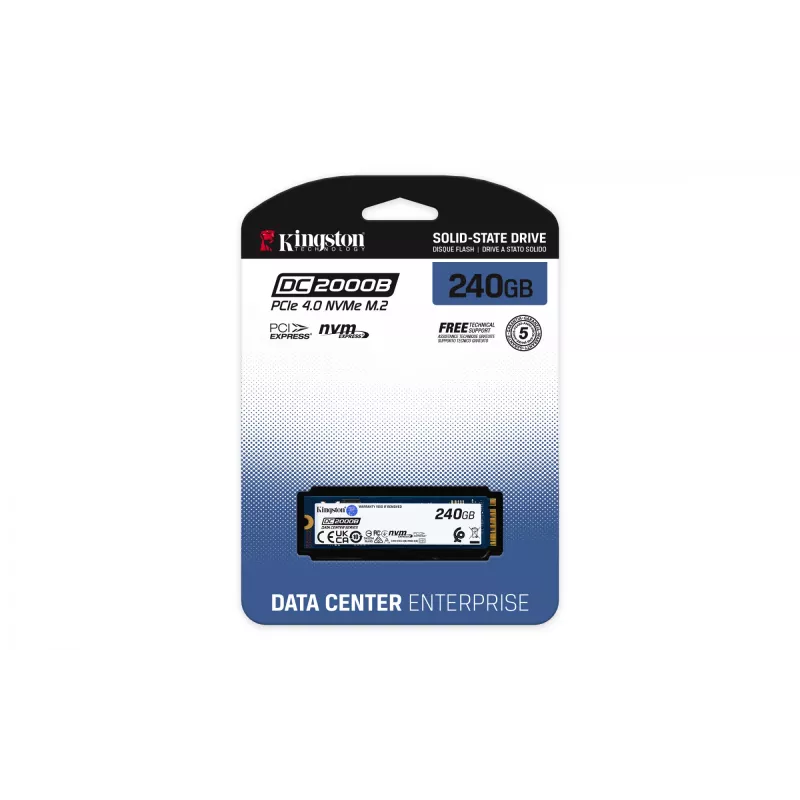 Kingston Technology 240G DC2000B PCIe 4.0 M.2 2280 yritys-SSD (ilman jäähdytyssiiliä)