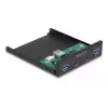 DeLOCK 3,5 tuuman USB-etupaneeli 2 × USB Type-C 2 × USB Type-A musta