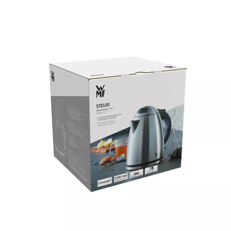 WMF Stelio 0413010012 vedenkeitin 1,2 l 2400 W musta, ruostumaton teräs