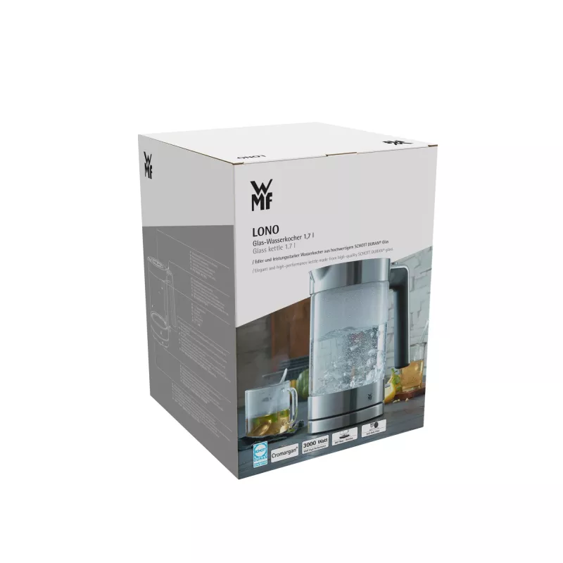 WMF Lono 0413150011 sähköinen vedenkeitin 1,7 l 3000 W kromi, läpinäkyvä