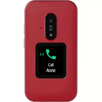 Peruspuhelin Doro Leva E30 taittuva puhelin, 2,8 tuuman (7,11 cm) 320x240, Single-SIM, 0,3 MP kamera, 1150 mAh, IP55, punainen/valkoinen