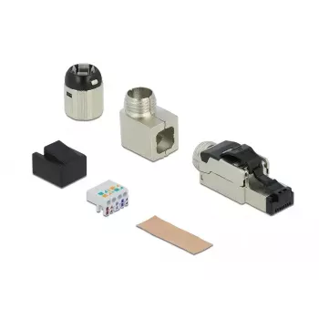 RJ45-liitin kenttäasennukseen Cat.6A metalli kulma DeLOCK 86289