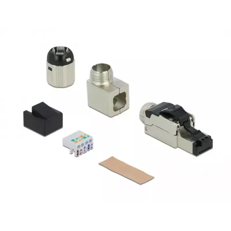 RJ45-liitin kenttäasennukseen Cat.6A metalli kulma DeLOCK 86289