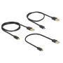 Delock USB 2.0 Type-A - Micro-B data- ja latauskaapeli, 3 kpl:n setti, musta