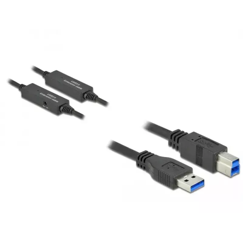 USB-kaapeli DeLOCK 85380 USB 3.2 Gen 1 10 m USB A USB B musta