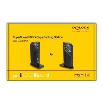 DeLOCK USB-telakka Dual DisplayPort 4K USB 3.2 LAN audio