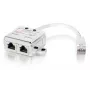 2-porttinen Cat.5e RJ45 -jakaja, Equip 127603, metalli/valkoinen, 0,15 m