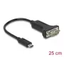 DELOCK 64307 sarjakaapeli USB Type-C RS-232 (D-Sub 9) musta 0,25 m
