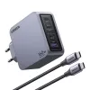 Ugreen Nexode Pro 160W GaN -laturi USB-C-kaapelilla yleismalli musta, harmaa AC-pikalataus sisäkäyttöön
